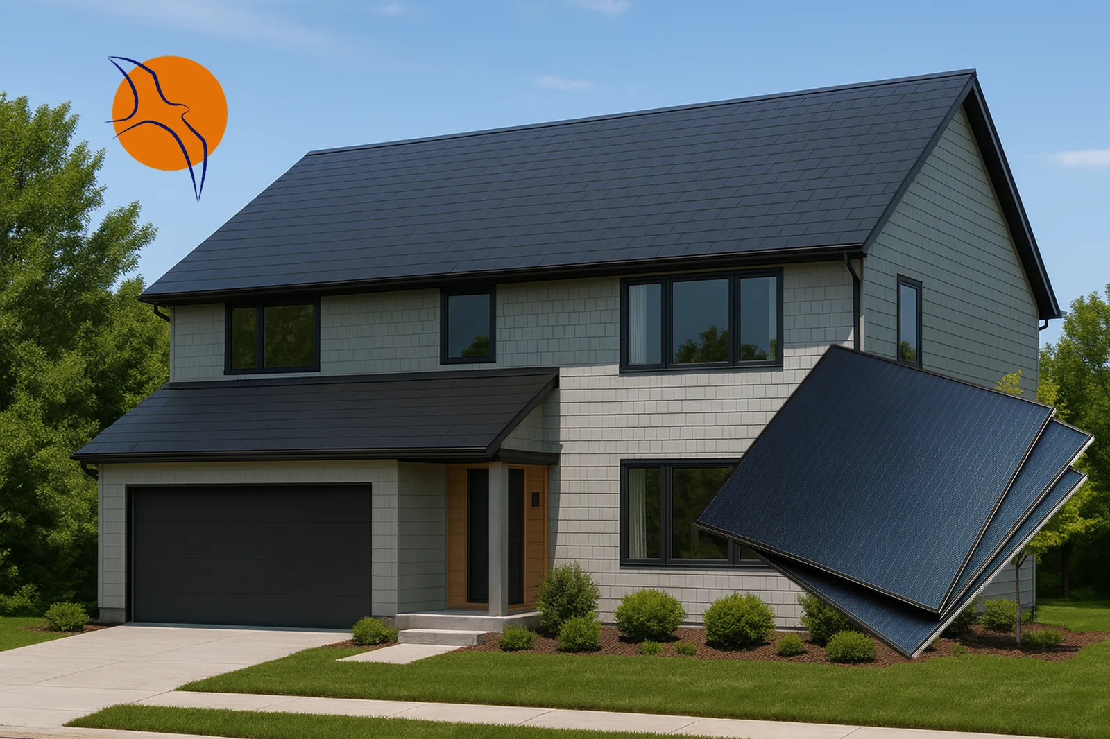 Home with Helioslate solar tile roof