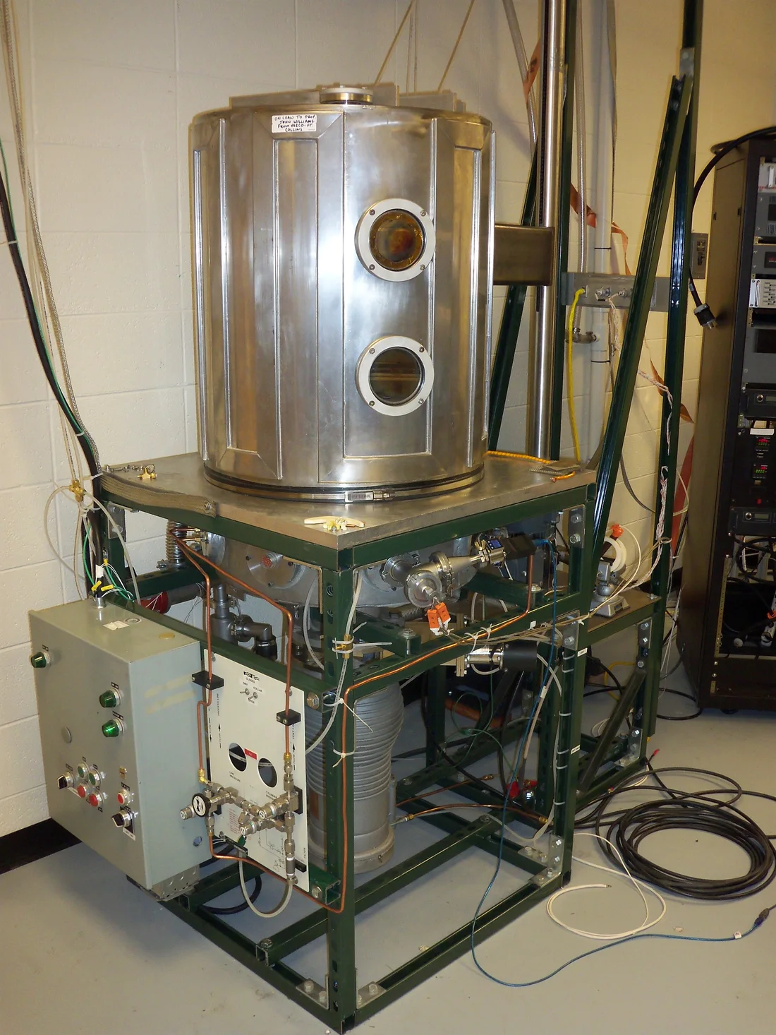 Stainless steel vacuum bell jar deposition system